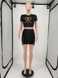 Casual Printed Nightclub Skirt Set