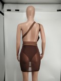 Sexy Mesh See-through Culottes Dress