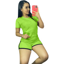 Solid Color Sports Women Outfits Two Piece Set Clothing
