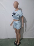 Casual Printed Women Tracksuit 2 Piece Shorts Set Women Designer Clothing