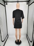Women Printed Short Sleeve Club Dress