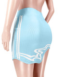 Sexy Pit Print Irregular Mini Skirt