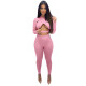 Sexy Cross Cutout Sports Two Piece Women Clothing Set with Hollow Out
