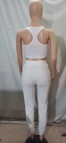 Embroidered Clothing Women 2021 Sports Vest Outfits Jogger Two Piece Set