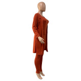 Solid Color Three Piece Vest and Trousers Including Cloak
