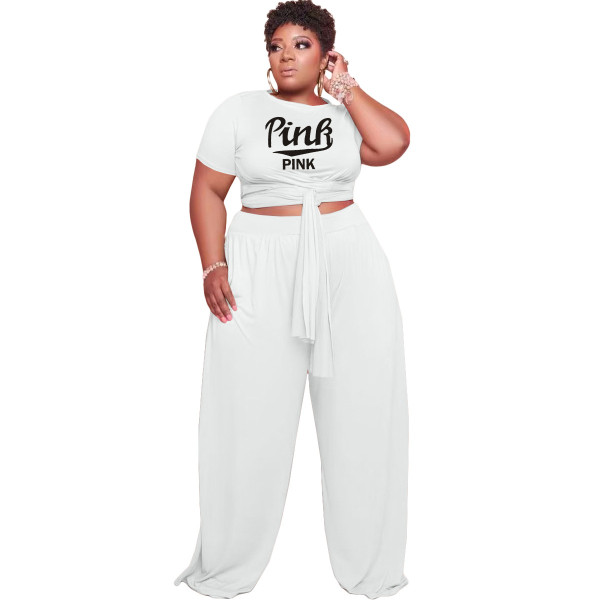 XL-5XL Plus Size Stores Fashion Fat Lady Print Two Piece Set