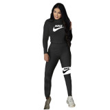 Nike Clothes Pattern Offset Printing Pits Long Women's Sets