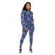 Blue Fashion Branded Clothing Set Two Piece Printed Dyeing Autumn Pant Sets