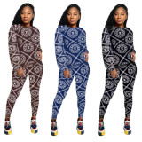 Black Fashion Branded Clothing Set Two Piece Printed Dyeing Autumn Pant Sets