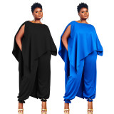 Plus Size Loose Hollow Pant Sets with Pockets
