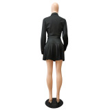 Office Bandage Cardigan Pleated Skirt Lady Workwear Set