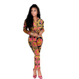 Fall Ethnic Print African Blouse and Pant Sets