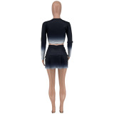 Gradient Women Tennis Suit Fashion Sexy Vest Crop Top Shorts Skirts