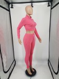 Nikie Autumn Turn-down Neck Printed Sportswear Two Piece Pant Set For Women