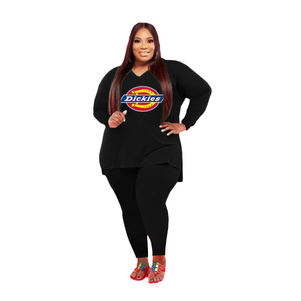 Fat Women Printed Plus Size 5XL Split Two Piece Outfits