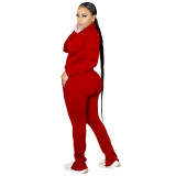 Women Red Pantsuit High Off Life Sweatpants Fall Clothes Sweat Suit Set