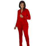 Women Red Pantsuit High Off Life Sweatpants Fall Clothes Sweat Suit Set