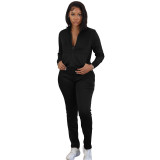 Women Black Pantsuit High Off Life Sweatpants Fall Clothes Sweat Suit Set