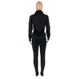 Women Black Pantsuit High Off Life Sweatpants Fall Clothes Sweat Suit Set