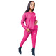 Fashion Rose Round Neck Women 2 Pieces Set Printed Tracksuits