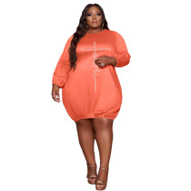 Hot Drilling Women Spring Clothes Ladies Fall Fashion Long Sleeve Solid Color Plus Size 5xl Midi Dresses