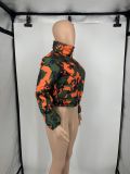 Vintage Zipper Up Camo Down Quilted Jacket