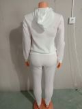 Casual White Nike Clothes Lounge Wear Sports Embroidery Hoodie Women Sweat Suit Set