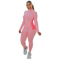 Womens Luxury Clothing 2021 Winter High Quality Color Matching Sports Two Jogger Set