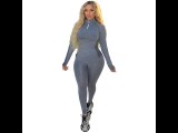 Womens Luxury Clothing 2021 Winter High Quality Color Matching Sports Two Jogger Set