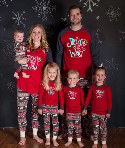 Parent-child Christmas Christmas Printed Pajama Loungewear Set For Women