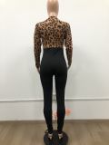 Plus Size Women's Leopard Print Jumpsuit & Romper