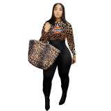 Plus Size Women's Leopard Print Jumpsuit & Romper
