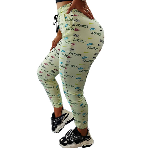 Fashion Brand Printed Letters Sports Pants with Pockets