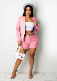 Solid Color Pink Office OL Suit Set
