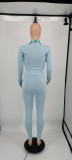 Light Blue Ladies Designer Clothes Long Sleeve Printed Sportswear Nike Sweatsuits Pant Sets
