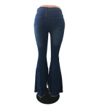 Fringed Wide-leg Jeans Denim Flared Trousers