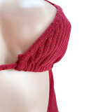 Women 3 Piece Sets Sexy Lingerie Lounge Wear Set Red Pyjamas Female Nightwear Cardigan Sleepwear