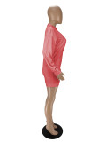 Solid Color Imitation Cotton V Neck Pit knit Mini Dress with Vest