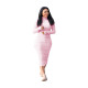 Casual Solid Pink Embroidered Turtleneck Zipper One Step Skirt Dresses