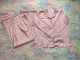 Pink Satin Three Piece Set Printed Long Sleeve Sexy Pajamas with Turban