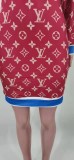 Casual Red Pullover Print Club Dress For Spring Autumn