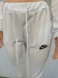 White Branded Clothings Embroidery Sportswear Casual Hoodie Pant Set