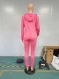 Pink Branded Clothings Embroidery Sportswear Casual Hoodie Pant Set