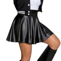 Sexy PU Leather Mini Pleated Skirt