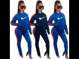 Casual Offset Printing Athletics Hooded Women Set with Pockets