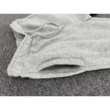 Casual Grey Sweatshirt Sports Drawstring Hoodie Stacked Two-piece Pants Set