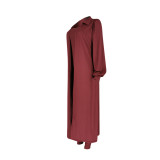Solid Color Wine Red Two Piece Set Pit Strapless Jumpsuit with Long Outwear
