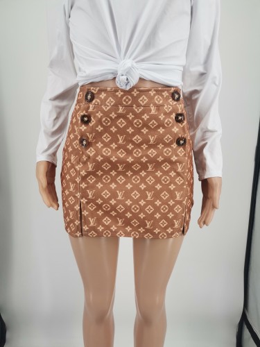 Fashion Printed Letter Sexy Mini Skirt
