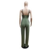 2022 Summer Solid Army Green Sling Sexy Jumpsuit