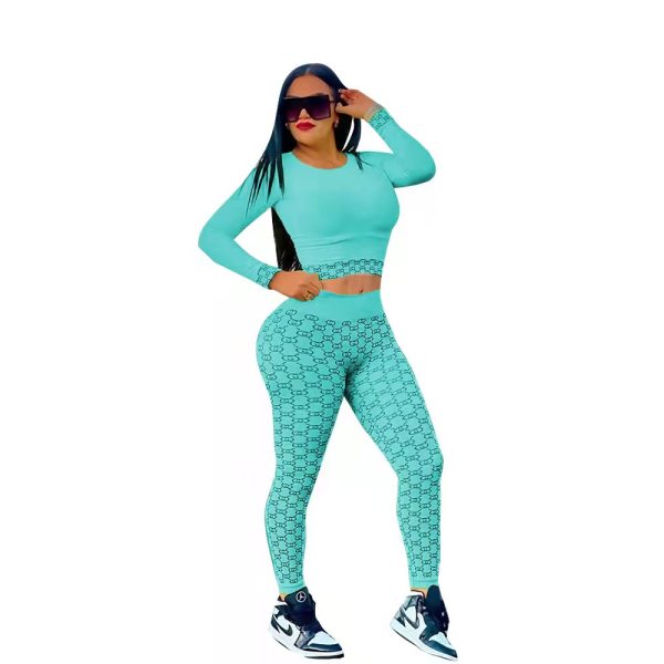Cyan Fitness Running Outdoor Quick-drying Tight 2 Piece Sexy Yoga Set